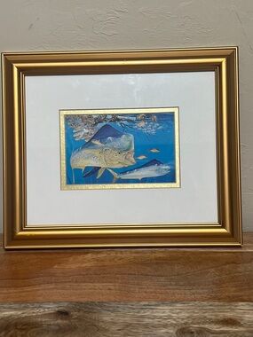 Guy Harvey framed print titled "Dolphin
Oasis" featuring